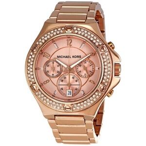 Michael Kors Rose Gold Crystal Chronograph Ladies Watch
